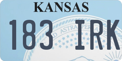 KS license plate 183IRK