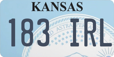 KS license plate 183IRL