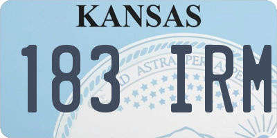 KS license plate 183IRM