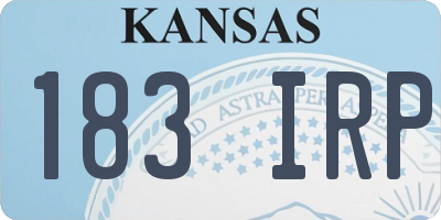 KS license plate 183IRP