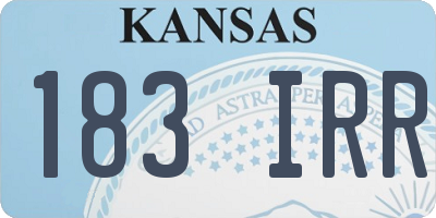 KS license plate 183IRR
