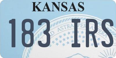 KS license plate 183IRS