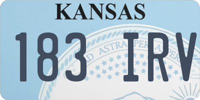 KS license plate 183IRV