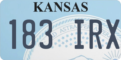KS license plate 183IRX