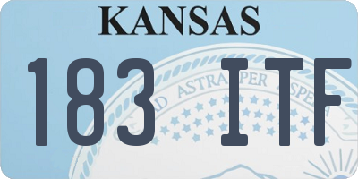 KS license plate 183ITF