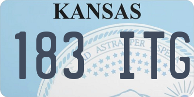 KS license plate 183ITG