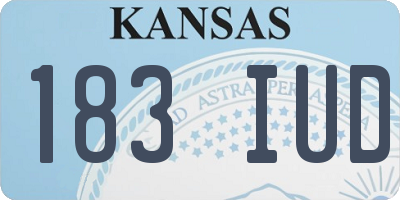 KS license plate 183IUD