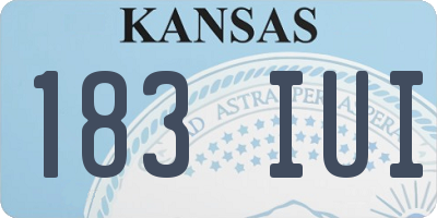 KS license plate 183IUI
