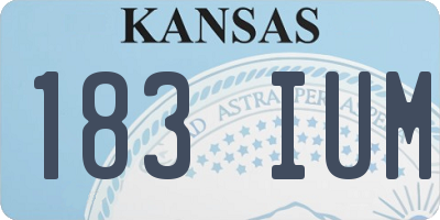 KS license plate 183IUM