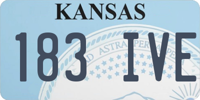KS license plate 183IVE