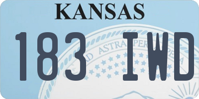 KS license plate 183IWD