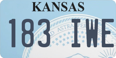 KS license plate 183IWE