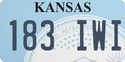 KS license plate 183IWI