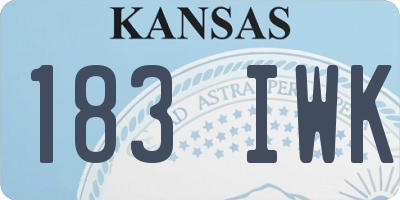 KS license plate 183IWK