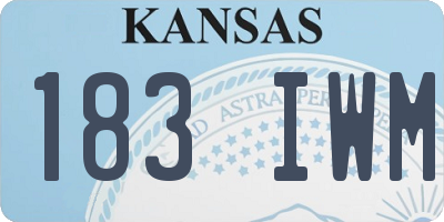 KS license plate 183IWM