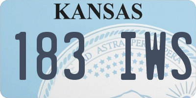 KS license plate 183IWS