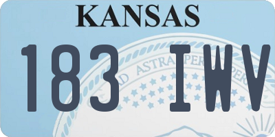 KS license plate 183IWV