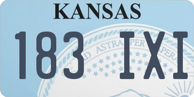 KS license plate 183IXI