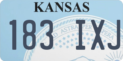 KS license plate 183IXJ