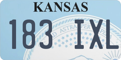 KS license plate 183IXL