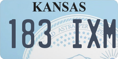 KS license plate 183IXM