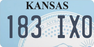 KS license plate 183IXO
