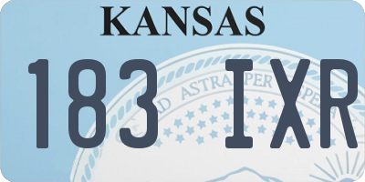 KS license plate 183IXR