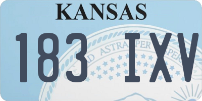 KS license plate 183IXV