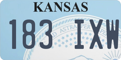 KS license plate 183IXW