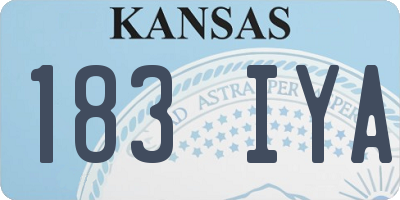 KS license plate 183IYA