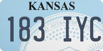 KS license plate 183IYC