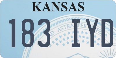 KS license plate 183IYD