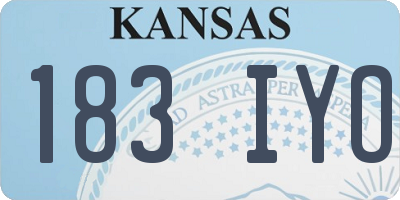 KS license plate 183IYO