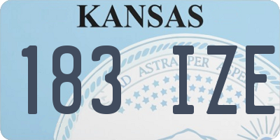KS license plate 183IZE