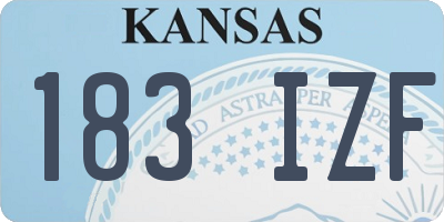 KS license plate 183IZF