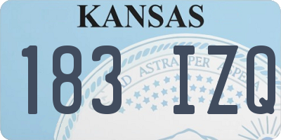 KS license plate 183IZQ