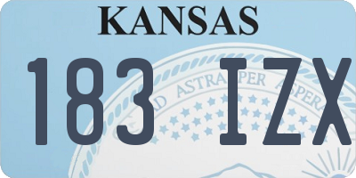 KS license plate 183IZX