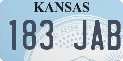 KS license plate 183JAB