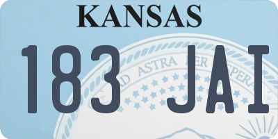 KS license plate 183JAI