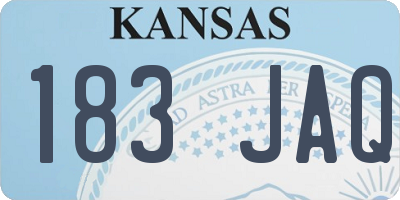 KS license plate 183JAQ