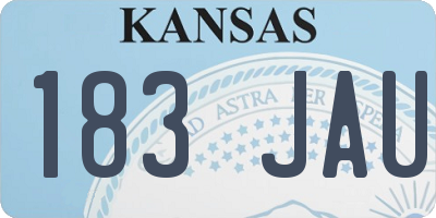 KS license plate 183JAU