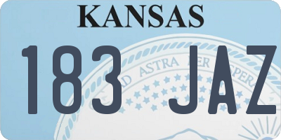 KS license plate 183JAZ
