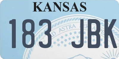 KS license plate 183JBK