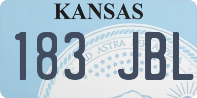 KS license plate 183JBL