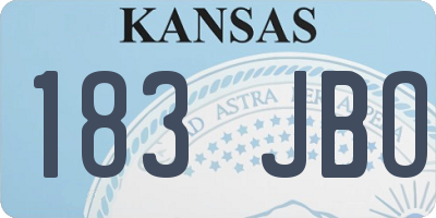KS license plate 183JBO