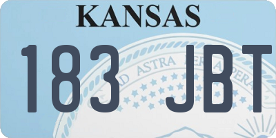 KS license plate 183JBT