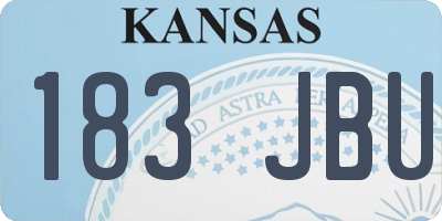 KS license plate 183JBU