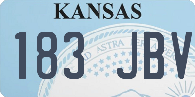 KS license plate 183JBV