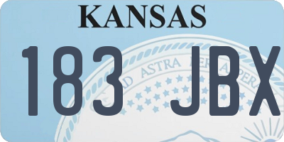 KS license plate 183JBX