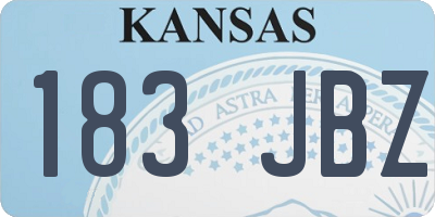 KS license plate 183JBZ